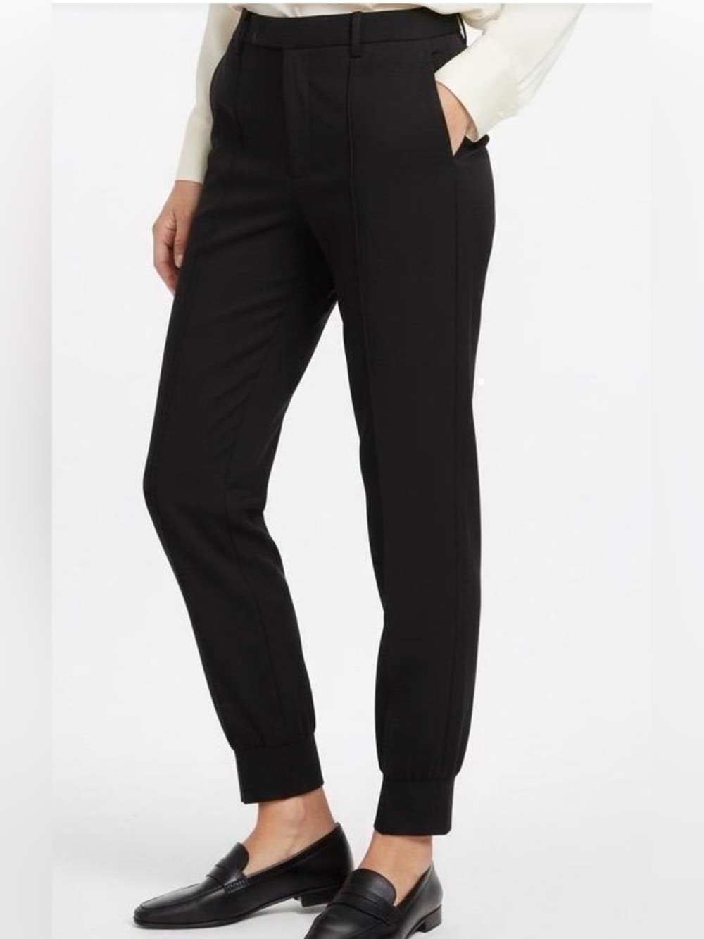 Vince Black Wool Blend Women's Tailored Trouser-Style Jogger Pants Size 2